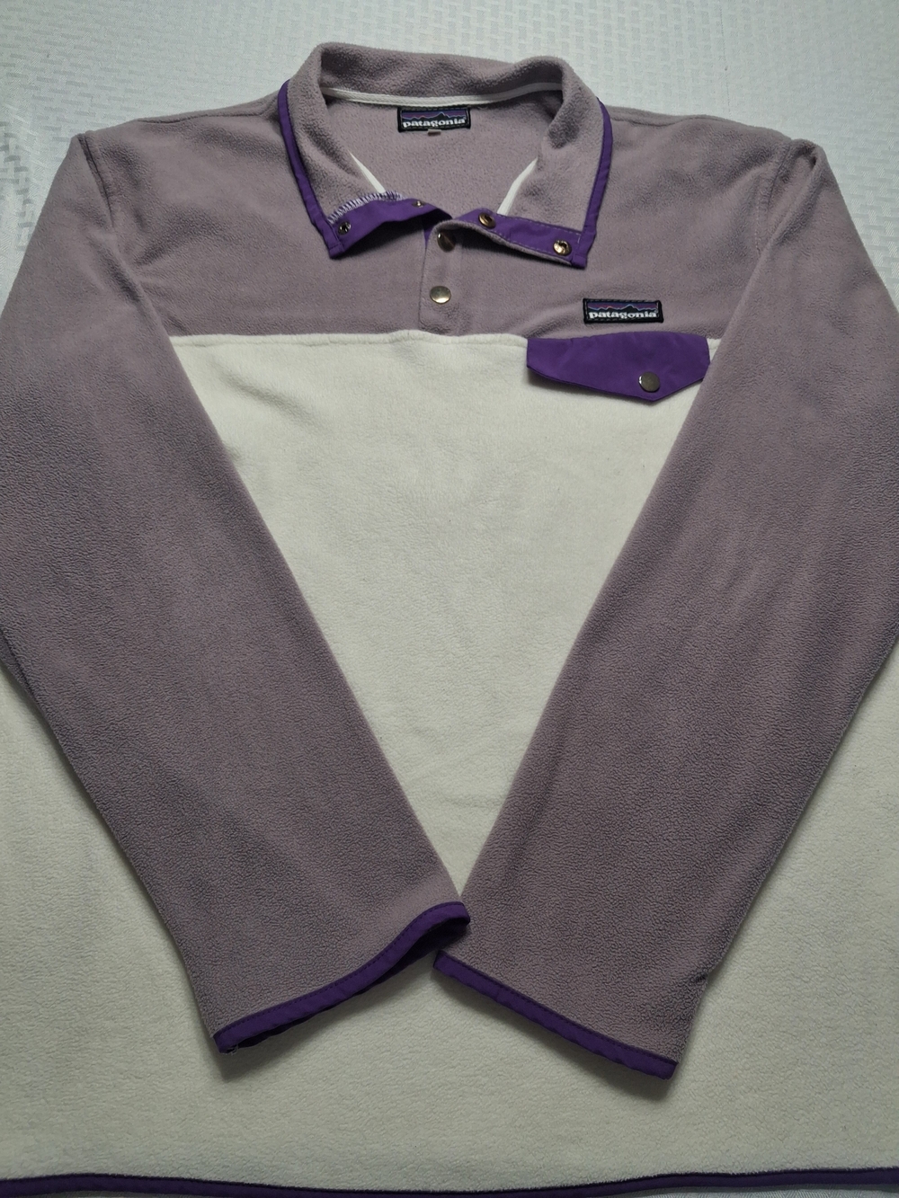 Patagonia Synchilla Lavender and Purple Fleece Snap Pullover